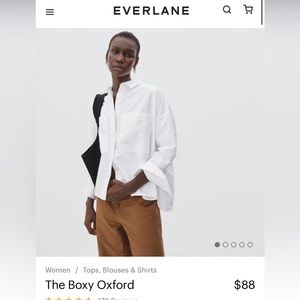 Everlane boxy Oxford shirt in white, size small!